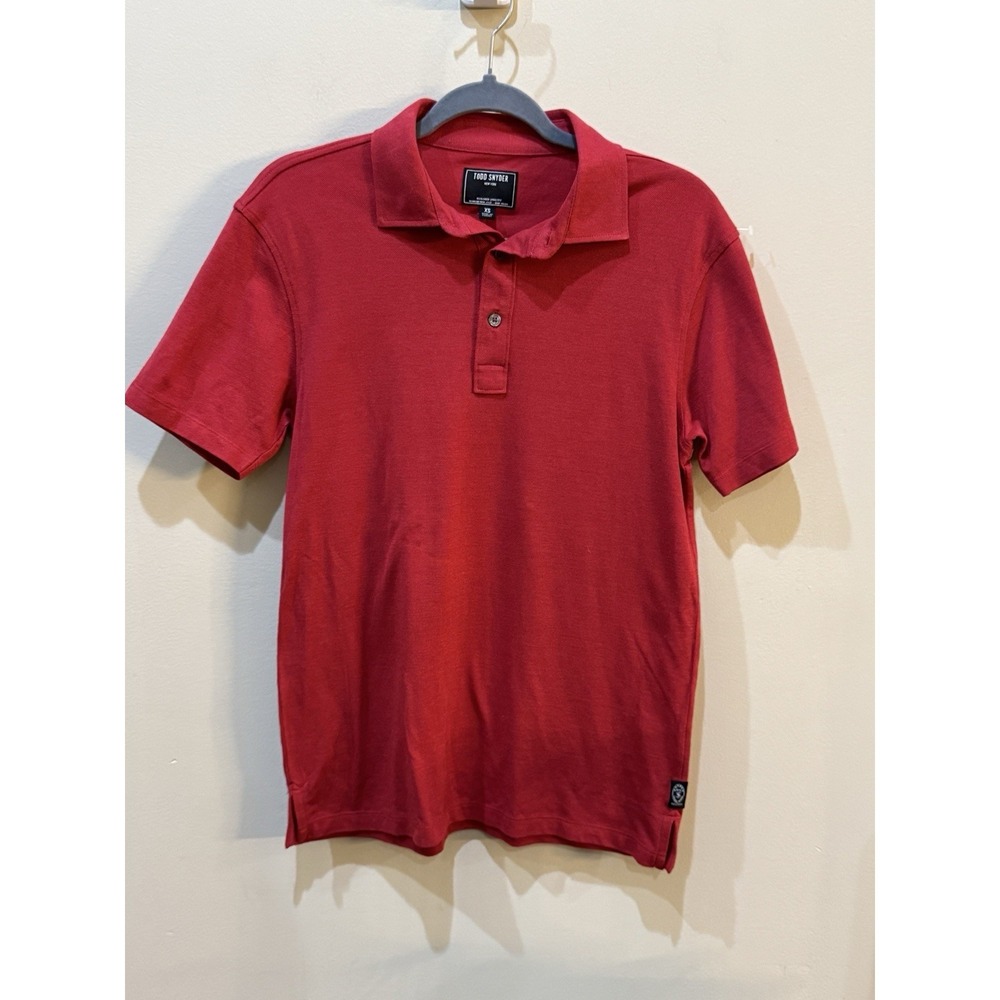 Todd Snyder New York Men's Red Pique Polo Shirt Size XS Lyocell Cotton - Picture 2 of 10